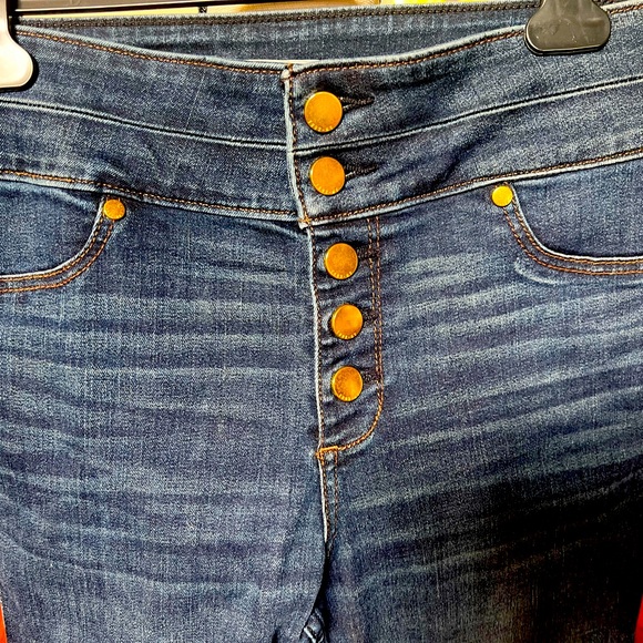 Fabulous Gold Buttoned Fly High Rise Stretch Jeans Abercrombie & Fitch🔥🔥🔥 - Picture 3 of 12